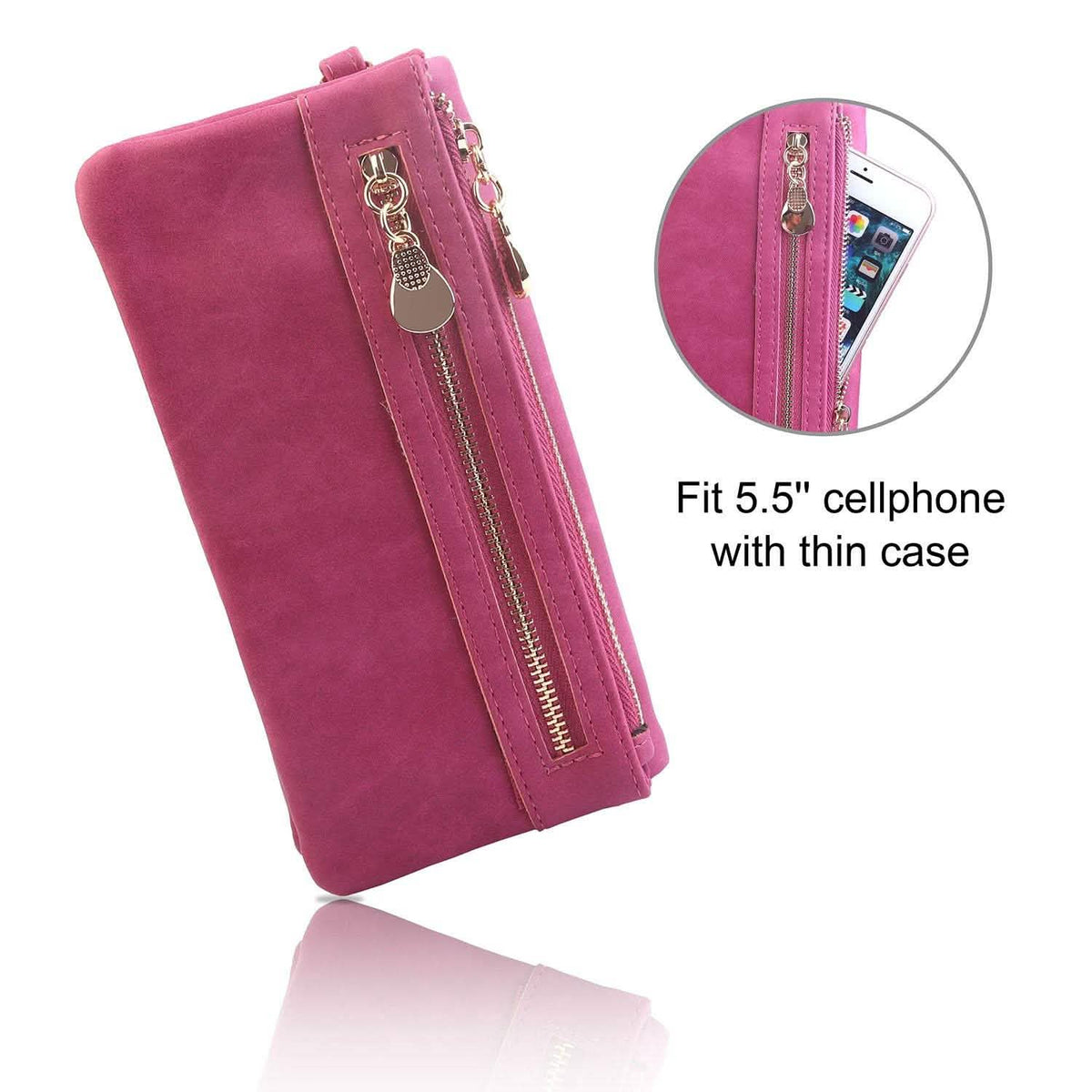 Luxury Women's Leather Clutch Wallet Handbags & Wallets - Tophatter Daily Deals