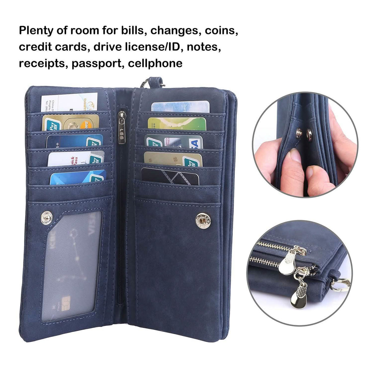 Luxury Women's Leather Clutch Wallet Handbags & Wallets - Tophatter Daily Deals