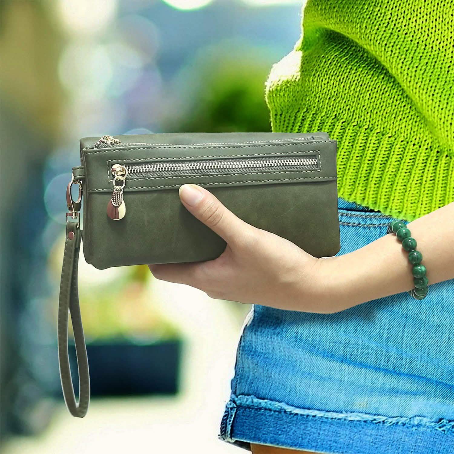 Luxury Women's Leather Clutch Wallet Handbags & Wallets - Tophatter Daily Deals