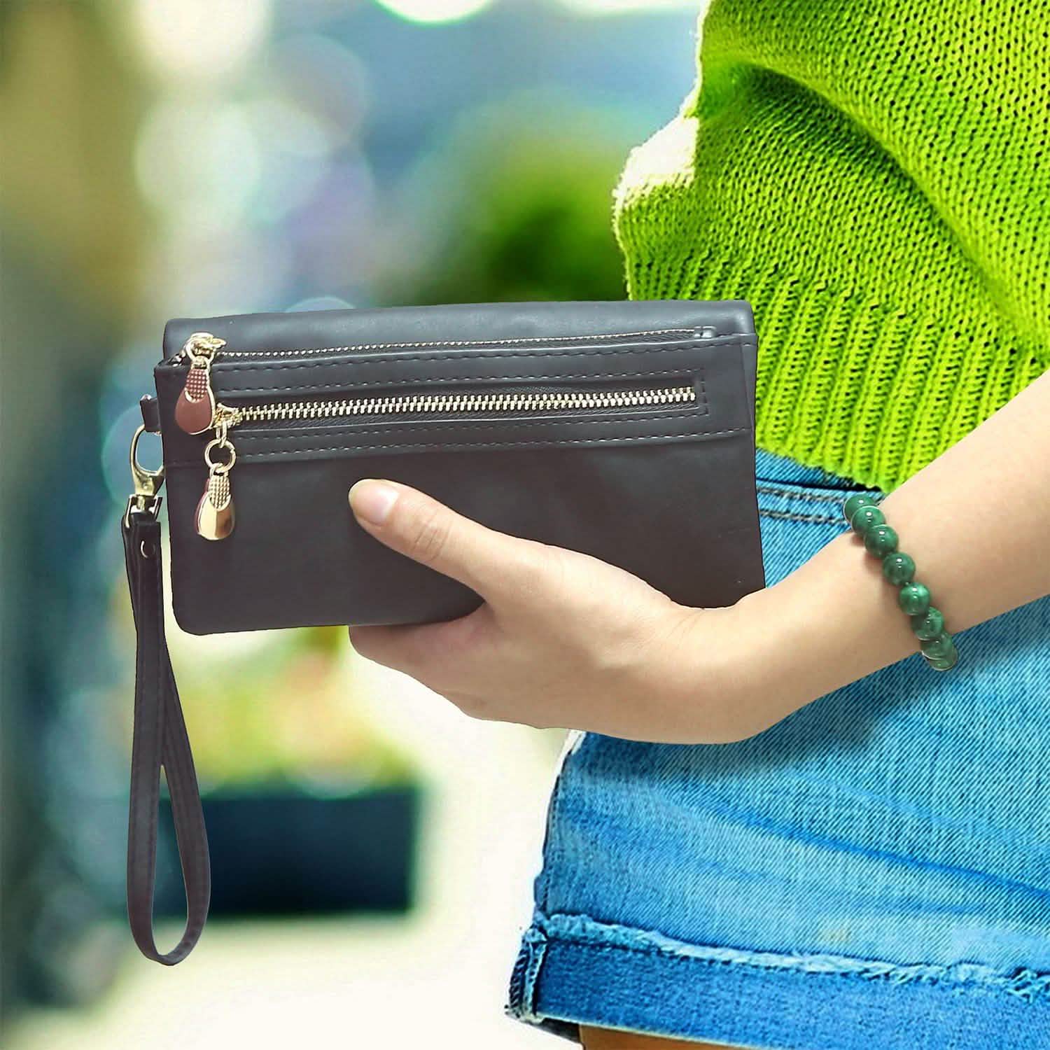 Luxury Women's Leather Clutch Wallet Handbags & Wallets - Tophatter Daily Deals