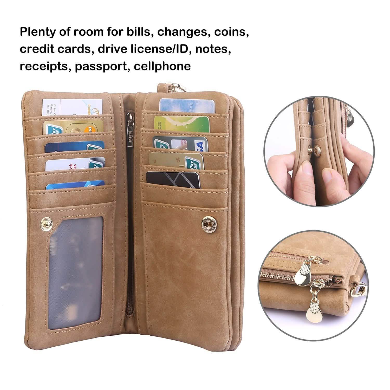 Luxury Women's Leather Clutch Wallet Handbags & Wallets - Tophatter Daily Deals