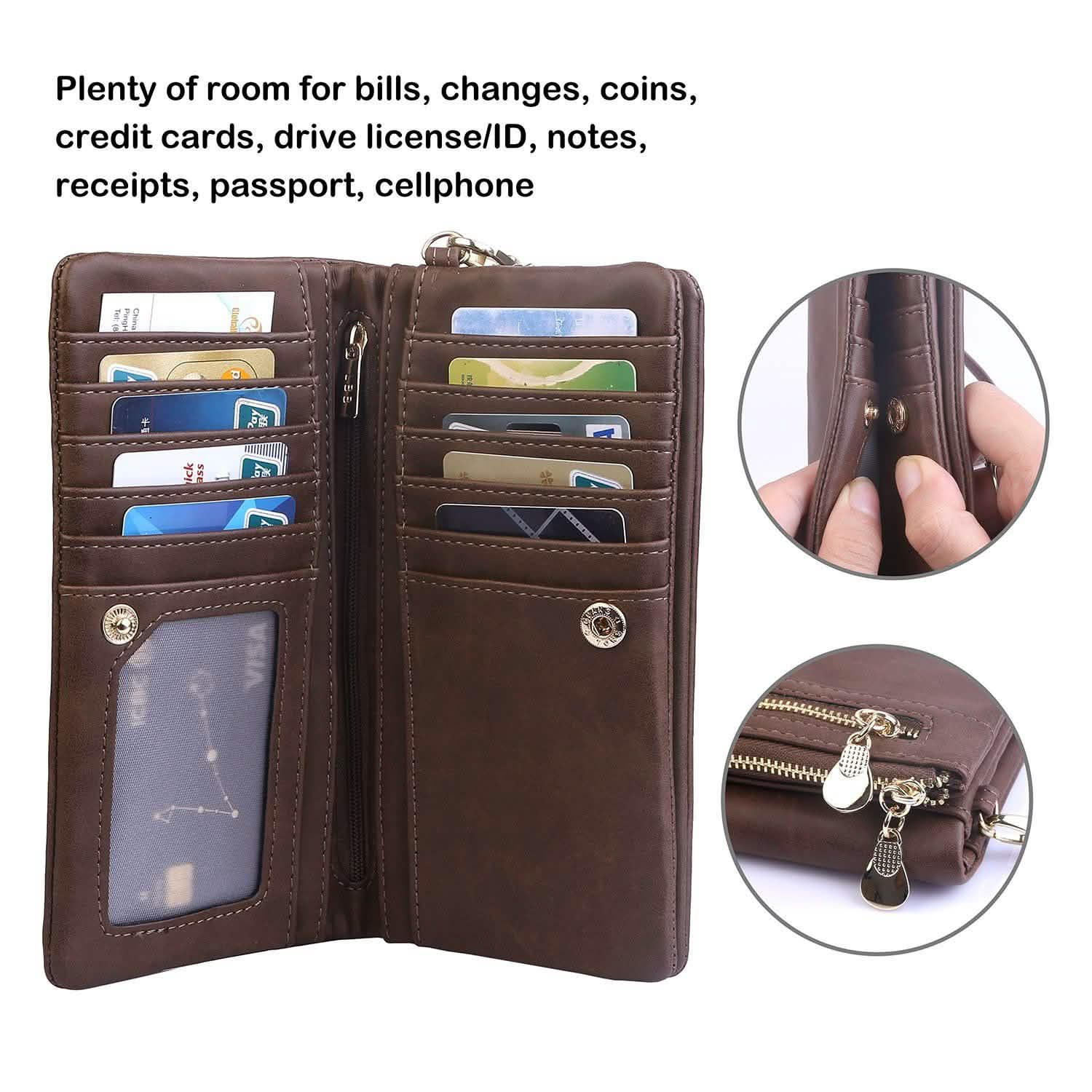 Luxury Women's Leather Clutch Wallet Handbags & Wallets - Tophatter Daily Deals