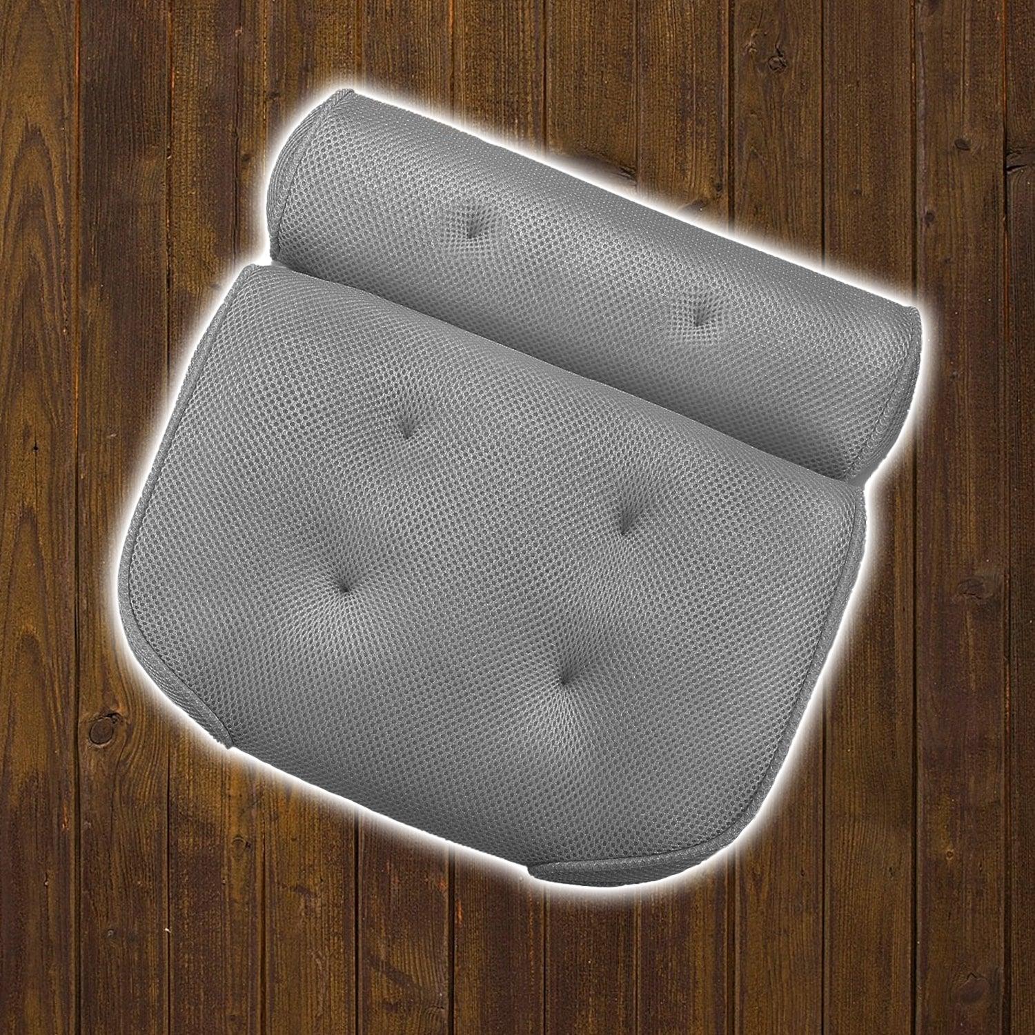 Luxury Bathtub Pillow - Spa Bath Pillow Non-Slip Comfortable Bathtub Headrest Cushion Premium Waterproof Neck Back 4D Mesh Bath Pillows - Tophatter Daily Deals