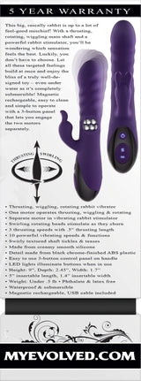 Evolved Rascal Rabbit 22.9 cm Rabbit Vibrator > Vibrators > Ladies > Rabbit - Tophatter Daily Deals