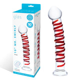 Glas 10 Inch Mr Swirly Red Spiral Handblown Glass Dildo > Glass > Dildos - Tophatter Daily Deals