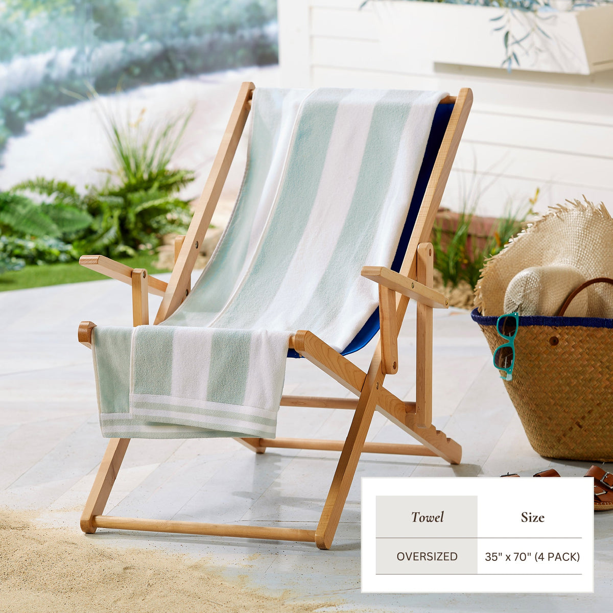 Striped Cabana Beach Towel - Edgartown Collection Bath - Tophatter Daily Deals