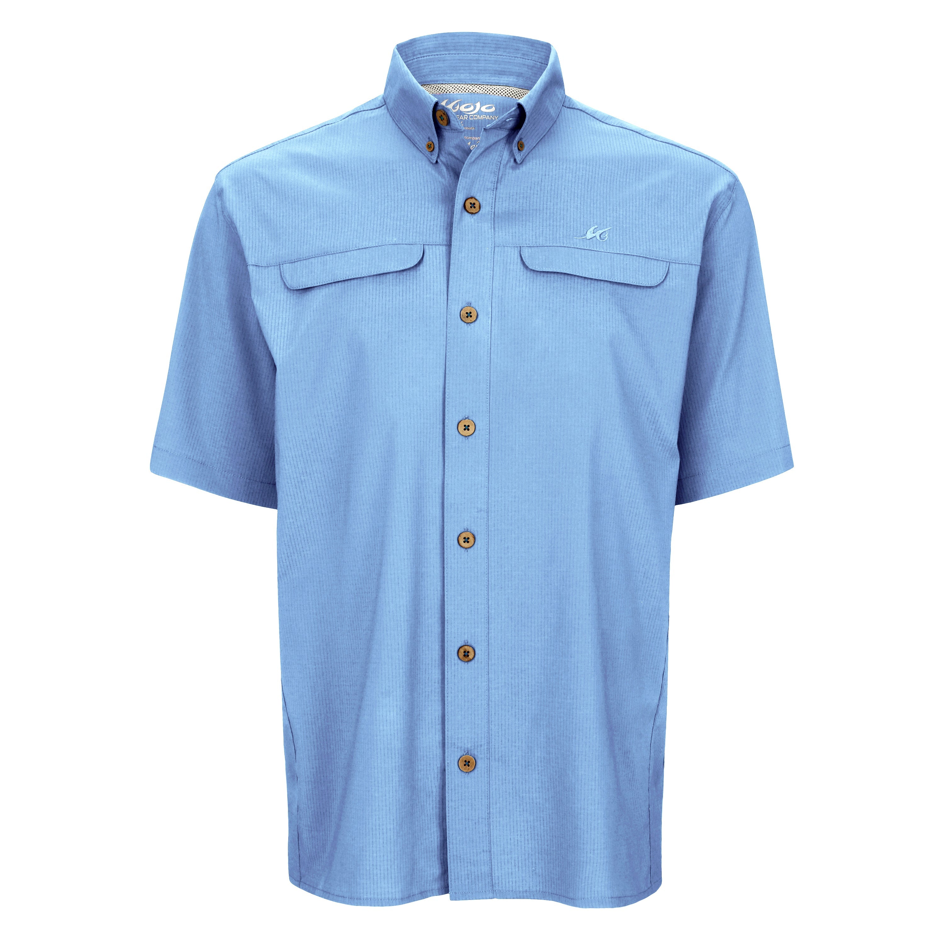 Mojo Sportswear Company Mr. Big Short Sleeve Men's Fishing Shirt Heron Blue Polos - Tophatter Daily Deals
