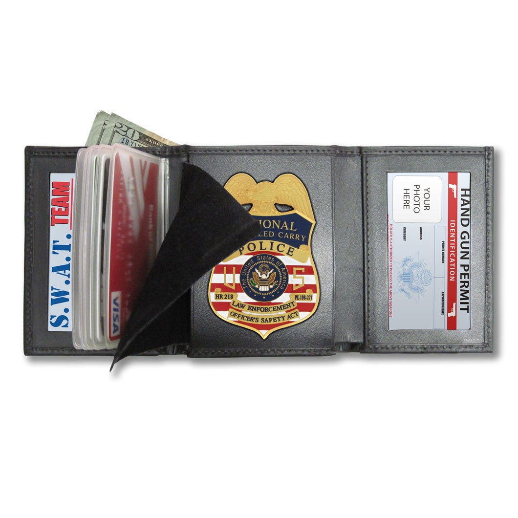 M101 - Custom Cut Badge Wallet - Tophatter's Weapons'N'Deals Badge Holders - Tophatter Daily Deals