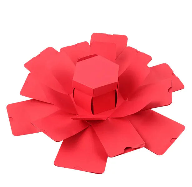 Hexagon Multi-Layer DIY Surprise Photo Album Box Red - Tophatter Daily Deals