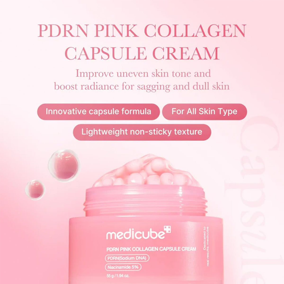 Medicube PDRN Pink Collagen Capsule Cream 55ml Jar - Tophatter Daily Deals