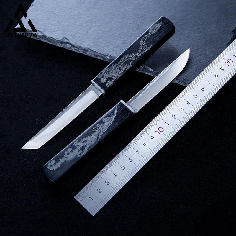 M390 Dragon and Phoenix Two Kitchen Knifes Gift Set-GS124 Black Pocket Knives - Tophatter Daily Deals