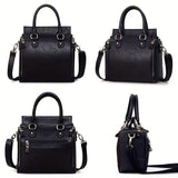 Vintage PU Leather Handbag with Multi Pocket Organizer Insert Handbags & Wallets - Tophatter Daily Deals