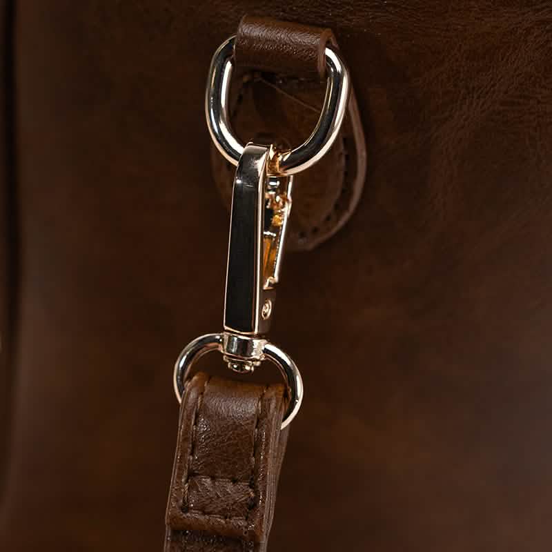 Vintage PU Leather Handbag with Multi Pocket Organizer Insert Handbags & Wallets - Tophatter Daily Deals
