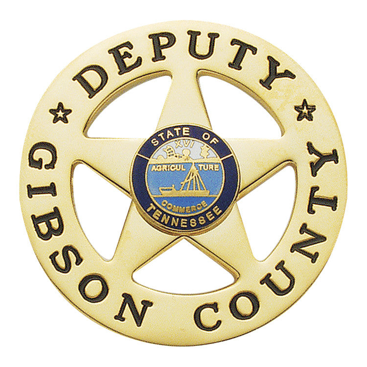 M724 - Custom Engraved Badge - Tophatter's Weapons'N'Deals Circular 5 Point Stars - Tophatter Daily Deals