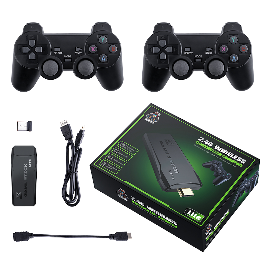 M8 4K Retro Games Controller With 10,000 Games and Two Wireless Contro ...