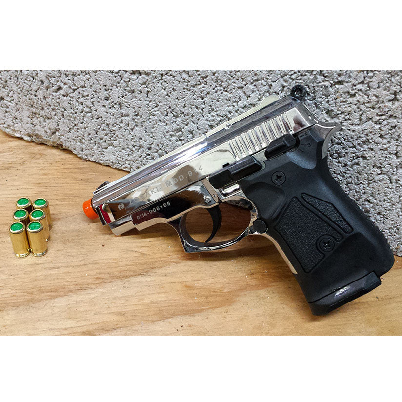 Zoraki 914 Blank Firing Gun Chrome - Full Auto Front Fire 9mm Blank Gun - Tophatter's Weapons'N'Deals Blank Firing Replica Guns - Tophatter Daily Deals