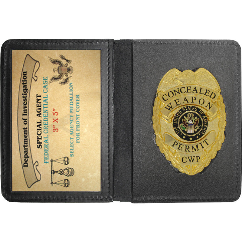 M98 - Custom Cut Leather Badge Case - Tophatter's Weapons'N'Deals Badge Holders - Tophatter Daily Deals