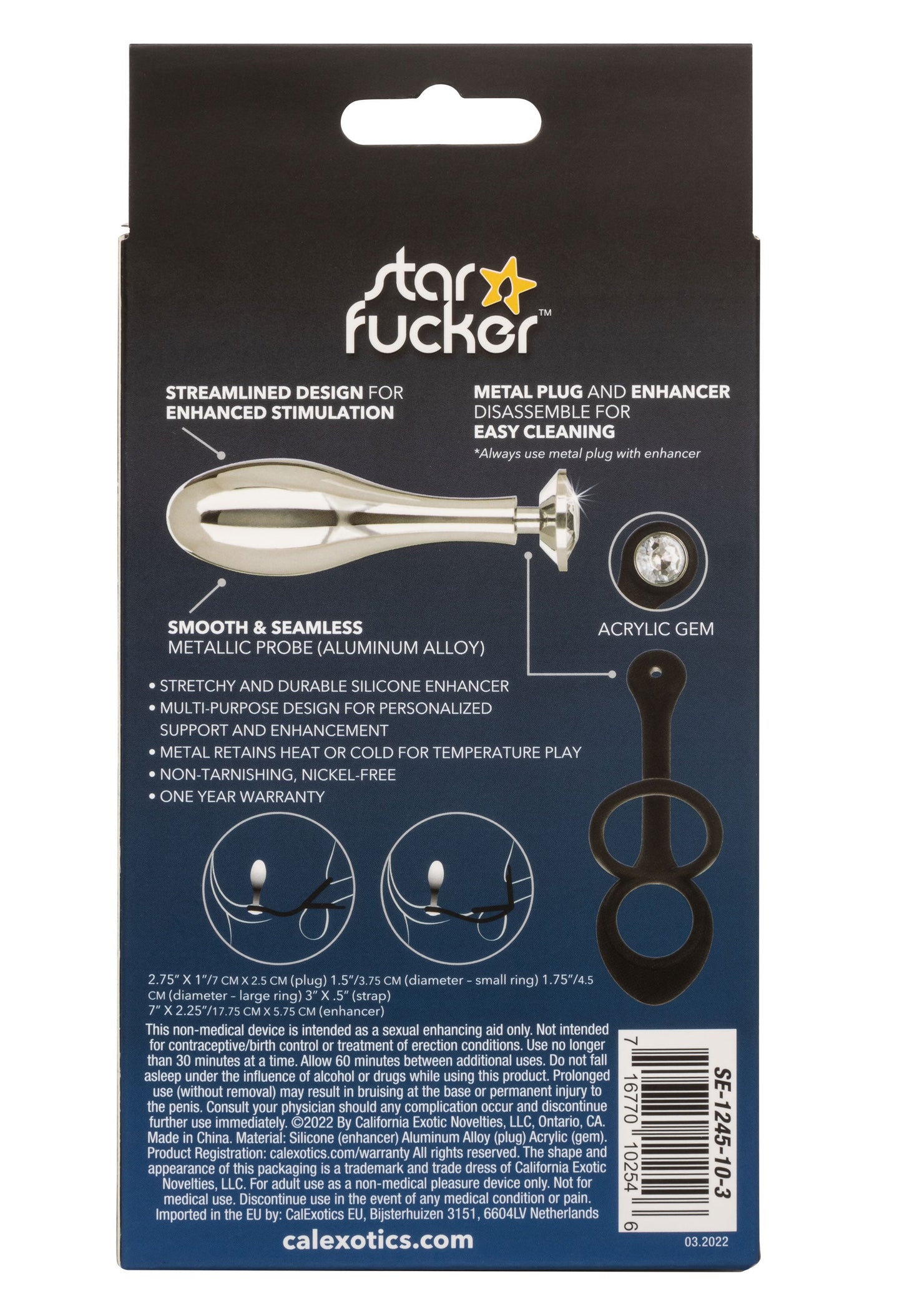 Star Fucker Teardrop Plug And Cockring – Silicone And Metal Dual Enhancer Plug And Cockring > Anal Range > Prostate Plugs - Tophatter Daily Deals