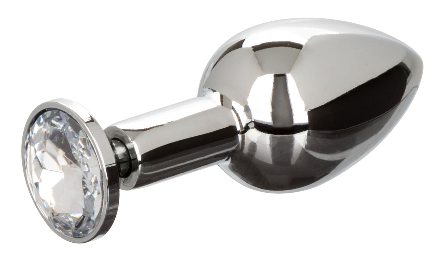 Star Fucker Mini Plug Black Silicone Dual Enhancer with Metal Probe and Sparkling Gem Base > Anal Range > Prostate Plugs - Tophatter Daily Deals