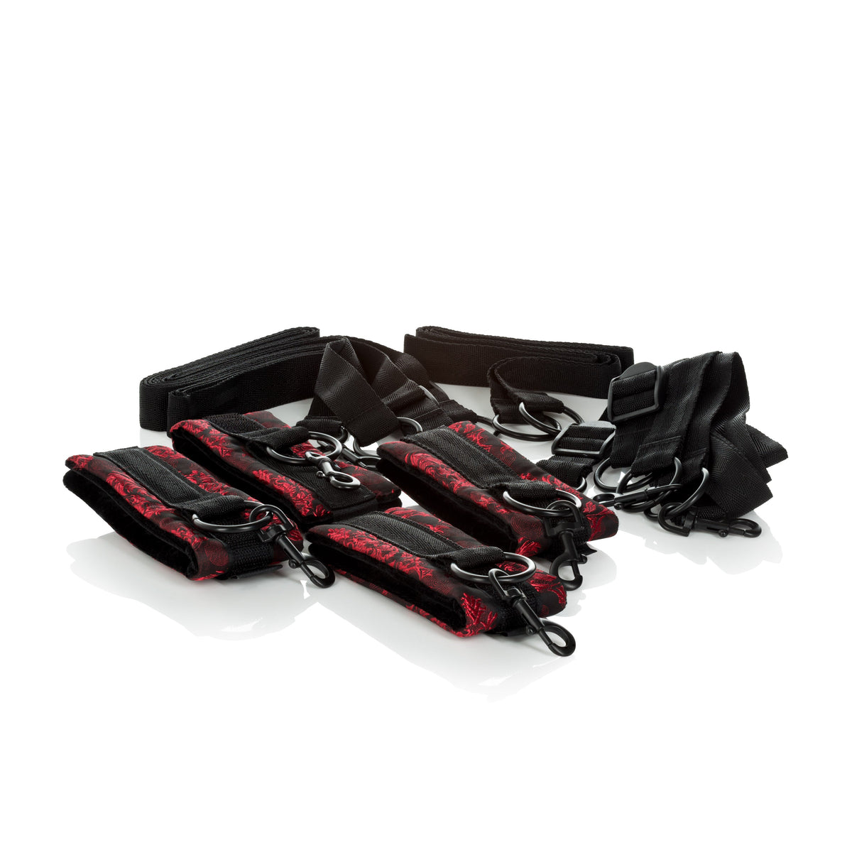 Scandal Bed Restraints (Red Brocade) – Adjustable Plush Cuffs > Bondage Gear > Bed Restraints - Tophatter Daily Deals