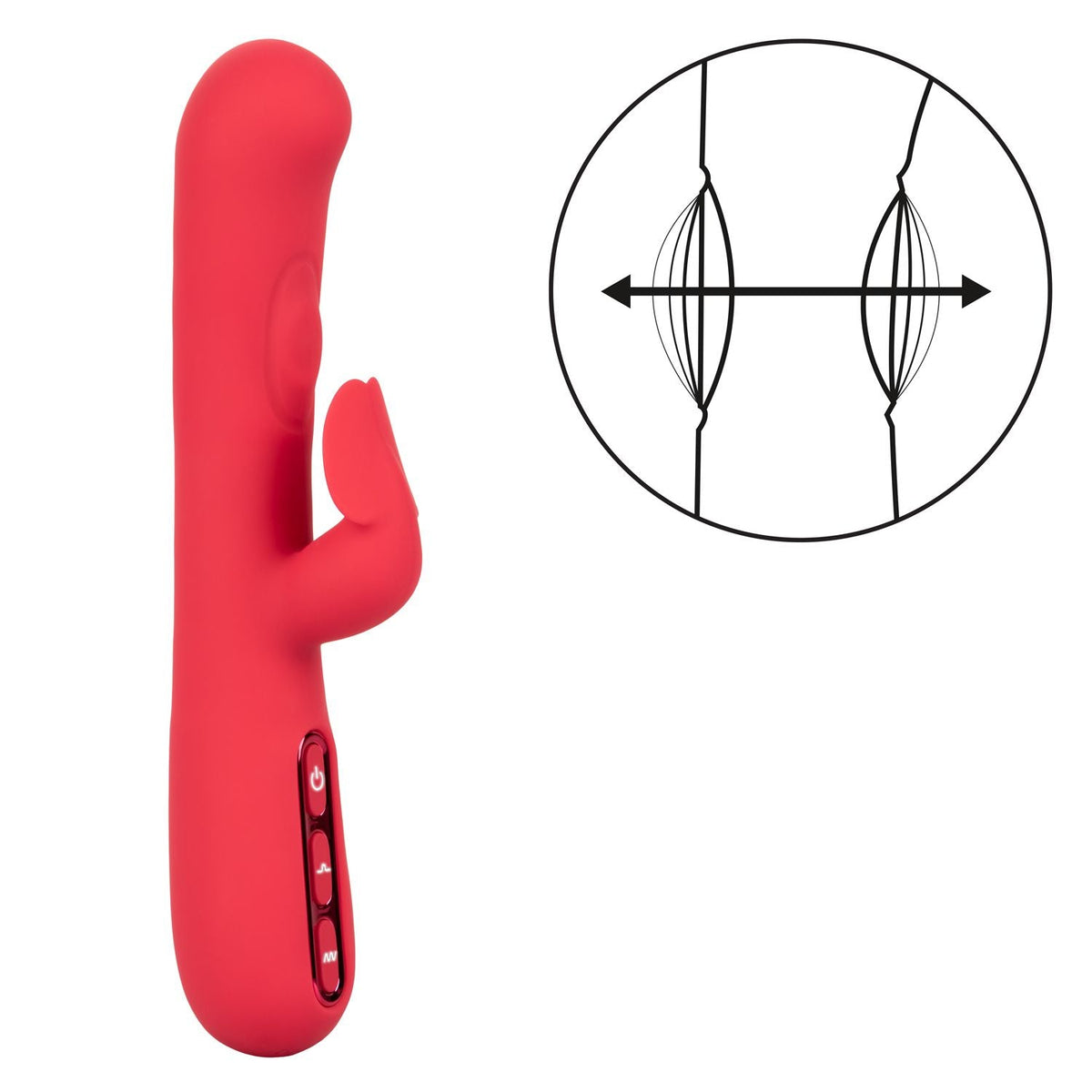 Throb Flutter Red Dual Stimulator Massager with 2x Thumping Action and 7 Vibration Functions, Silicone Waterproof Vibrator > Vibrators > Ladies > Rabbit - Tophatter Daily Deals