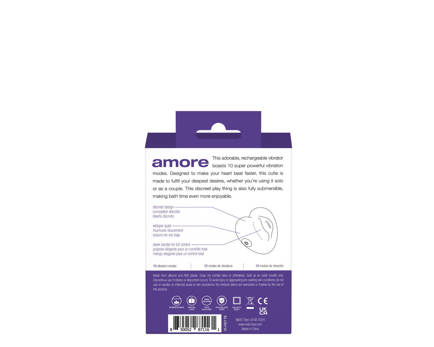 Amore Purple Vibrator with 10 Vibration Modes > Vibrators > Unconventional - Tophatter Daily Deals