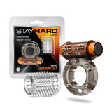 Stay Hard Vibrating Cock Ring Set With Textured Sleeve - Stamina Enhancer > Cock Ring > Vibrating - Tophatter Daily Deals