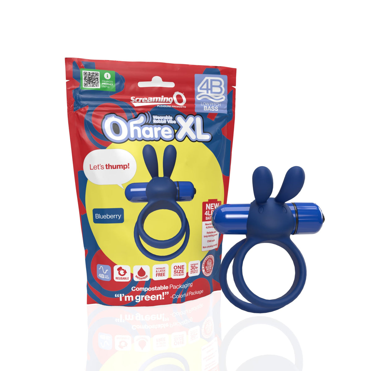 Screaming O 4B Ohare XL Blueberry – Powerful Deep Bass Vibrations > Cock Ring > Vibrating - Tophatter Daily Deals