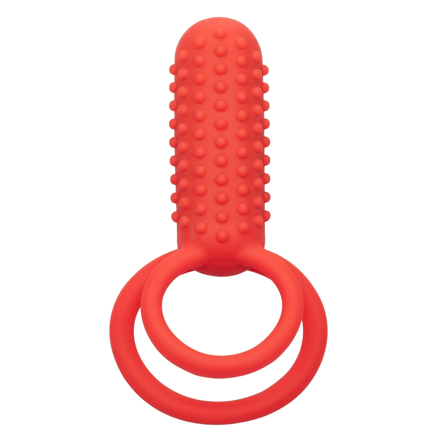 CalExotics Silicone Vertical Dual Enhancer Red Waterproof with 12 Intense Vibration Functions > Cock Ring > Vibrating - Tophatter Daily Deals