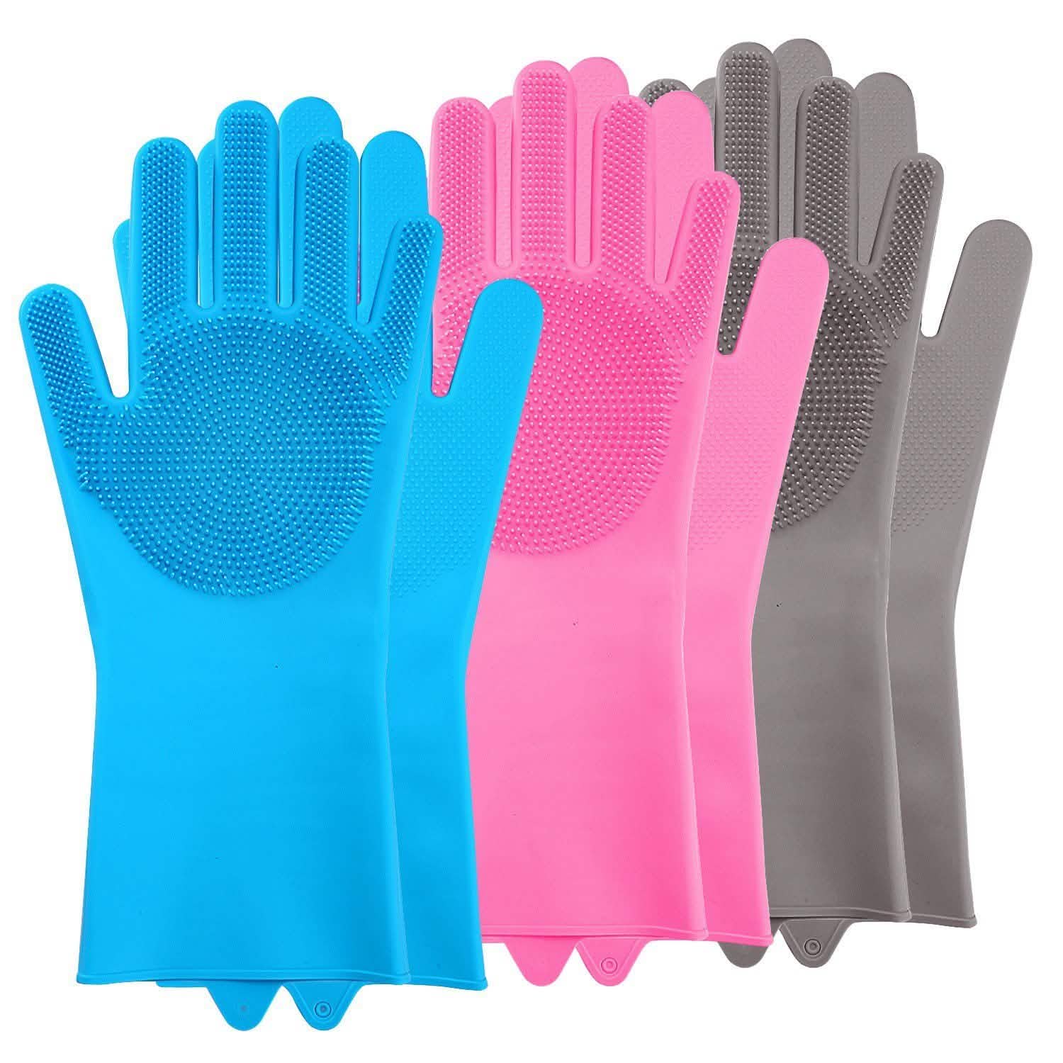 Magic Silicone Brush Dishwashing Gloves Kitchen Tools & Gadgets - Tophatter Daily Deals