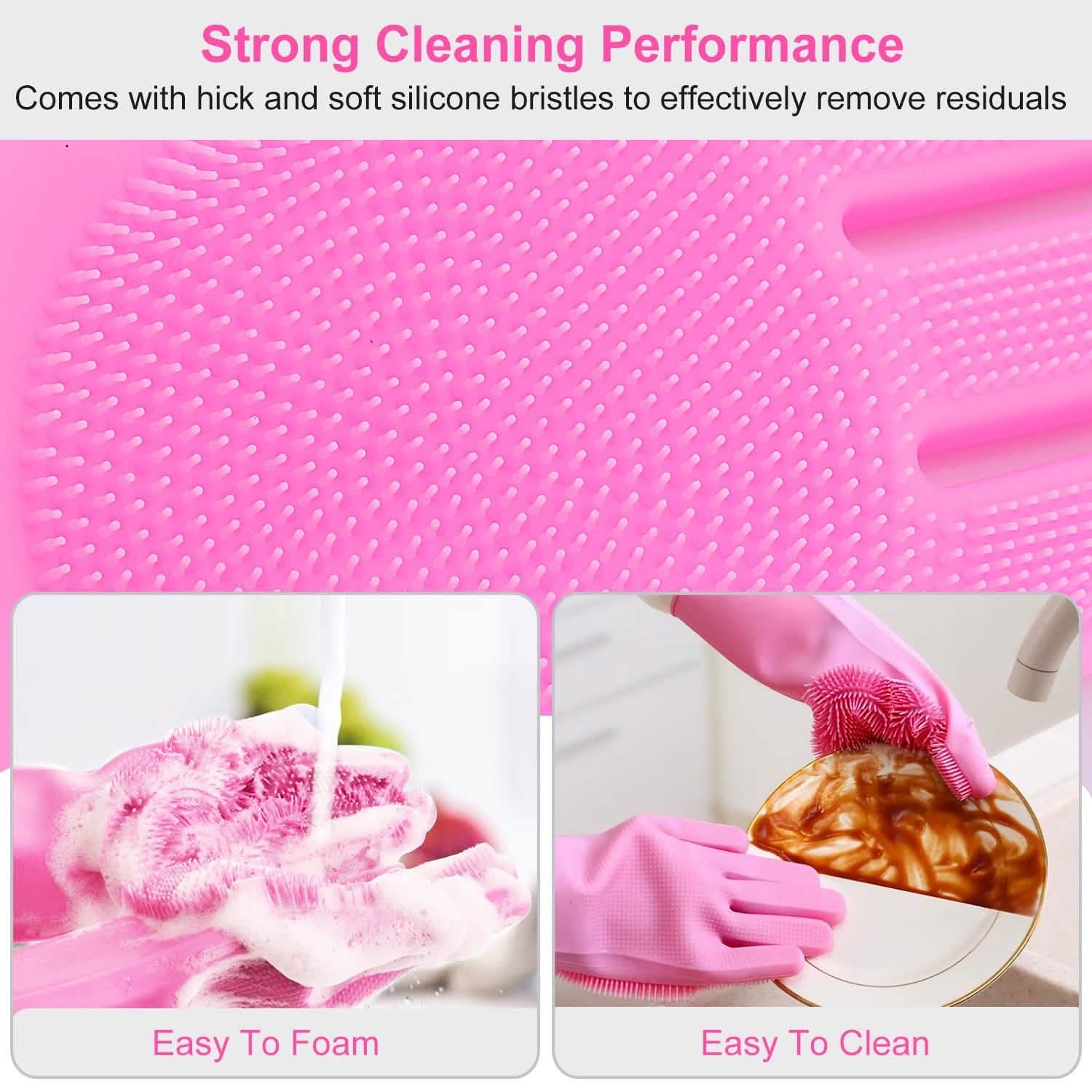 Magic Silicone Brush Dishwashing Gloves Kitchen Tools & Gadgets - Tophatter Daily Deals
