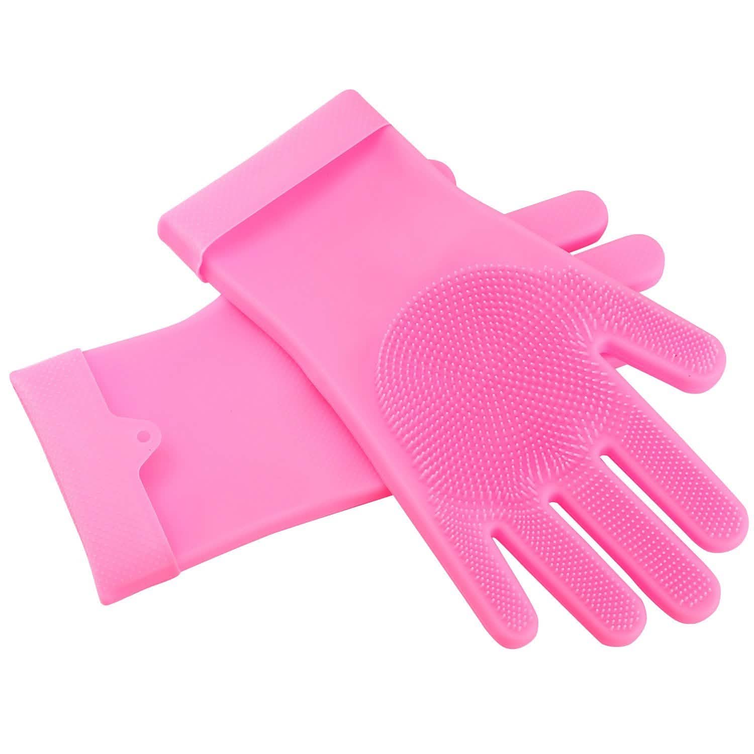 Magic Silicone Brush Dishwashing Gloves Kitchen Tools & Gadgets - Tophatter Daily Deals