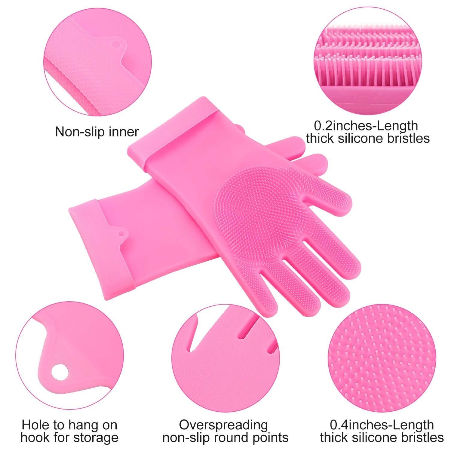 Magic Silicone Brush Dishwashing Gloves Kitchen Tools & Gadgets - Tophatter Daily Deals