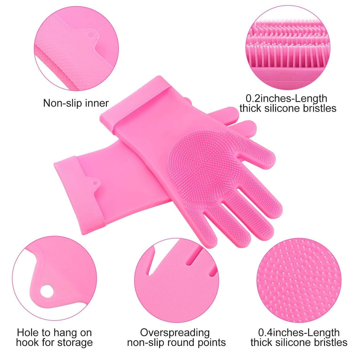 Magic Silicone Brush Dishwashing Gloves Kitchen Tools & Gadgets - Tophatter Daily Deals