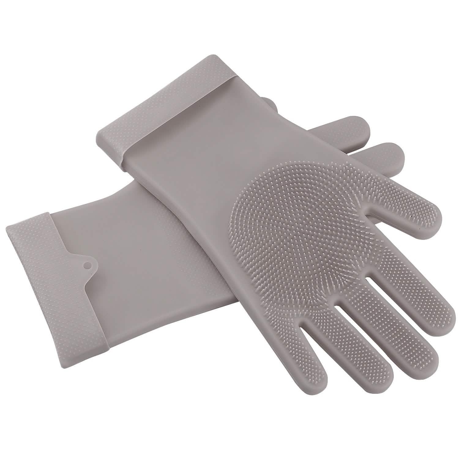 Magic Silicone Brush Dishwashing Gloves Kitchen Tools & Gadgets - Tophatter Daily Deals