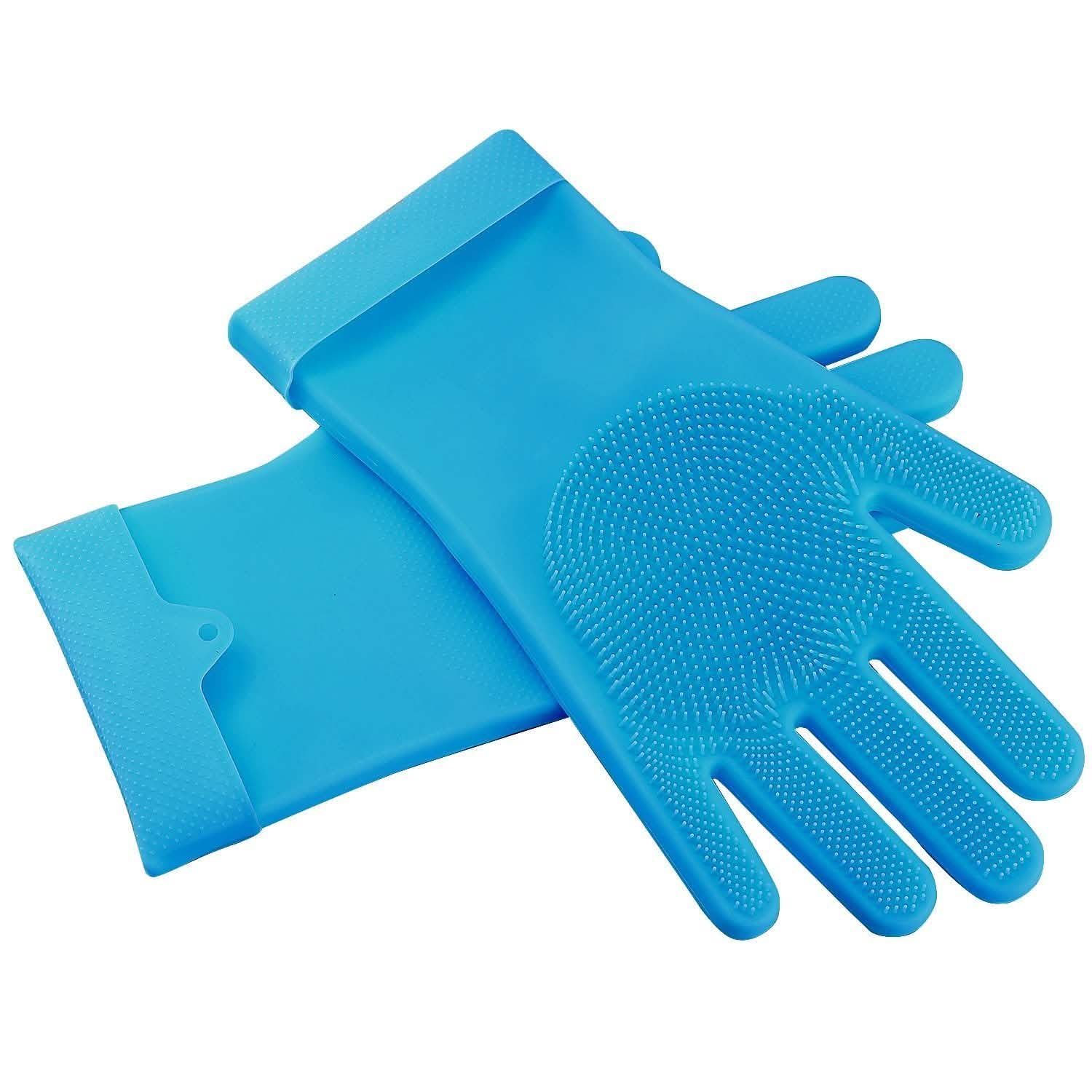 Magic Silicone Brush Dishwashing Gloves Kitchen Tools & Gadgets - Tophatter Daily Deals