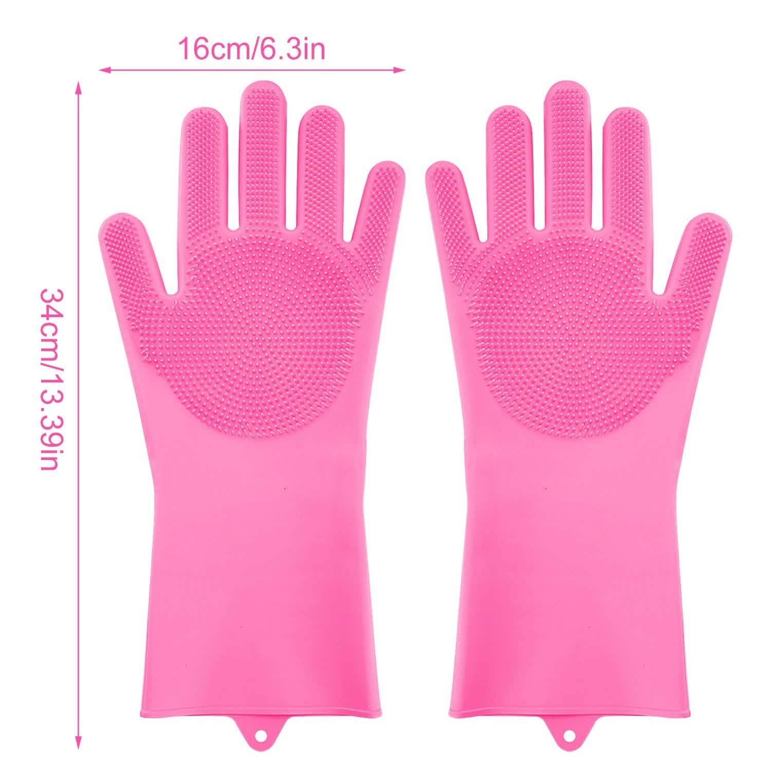 Magic Silicone Brush Dishwashing Gloves Kitchen Tools & Gadgets - Tophatter Daily Deals