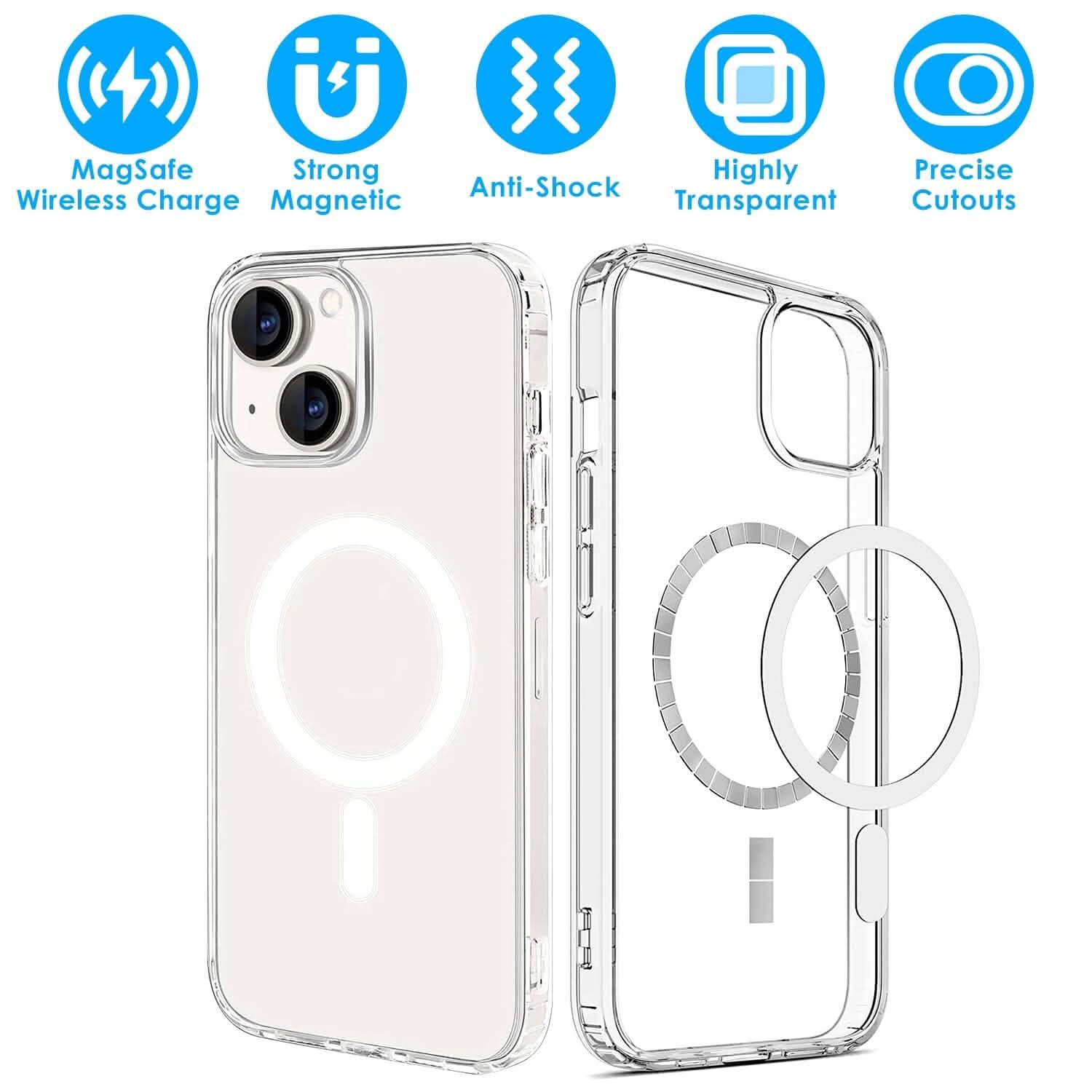 Magnetic Clear Phone Case Shockproof Transparent Phone Cover Mobile Accessories - Tophatter Daily Deals