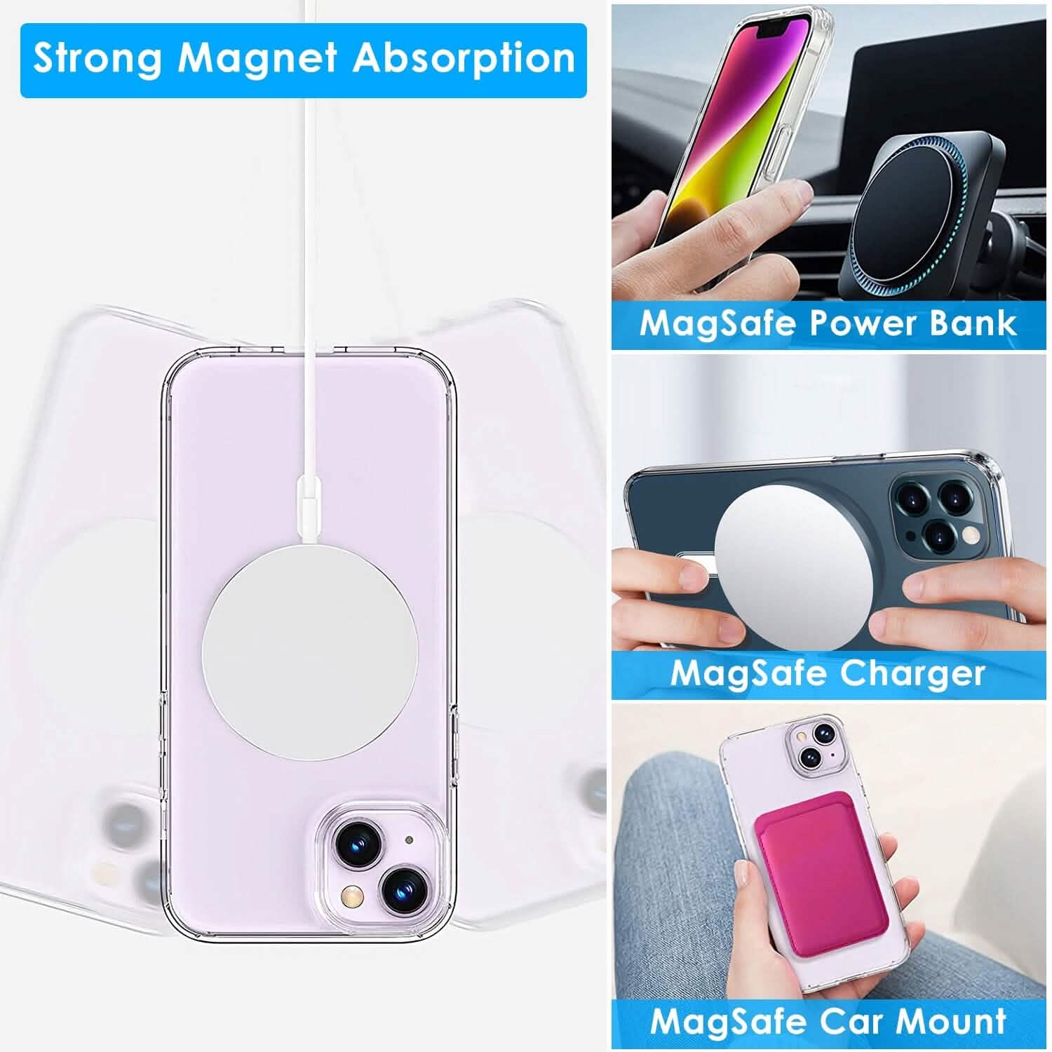 Magnetic Clear Phone Case Shockproof Transparent Phone Cover Mobile Accessories - Tophatter Daily Deals