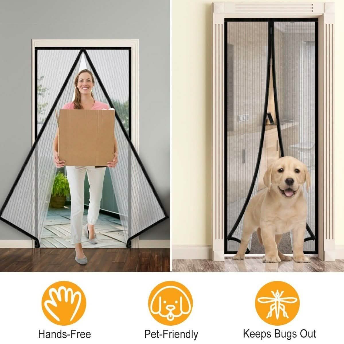 Magnetic Screen Door Hand-Free Mosquito Screen Door Net Pest Control - Tophatter Daily Deals