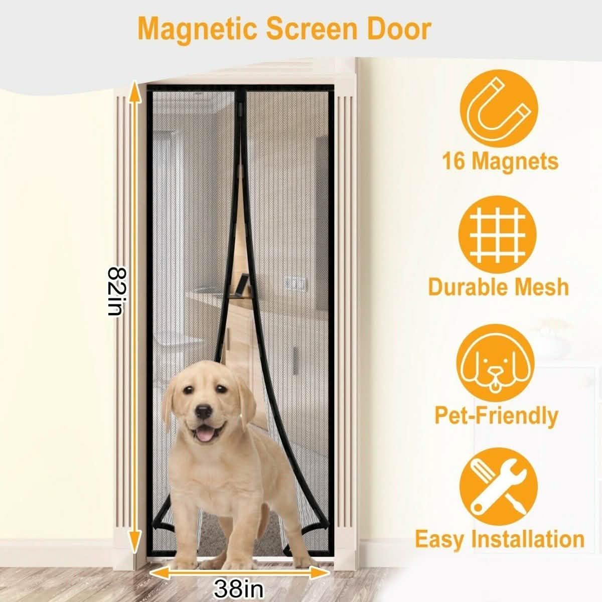 Magnetic Screen Door Hand-Free Mosquito Screen Door Net Pest Control - Tophatter Daily Deals
