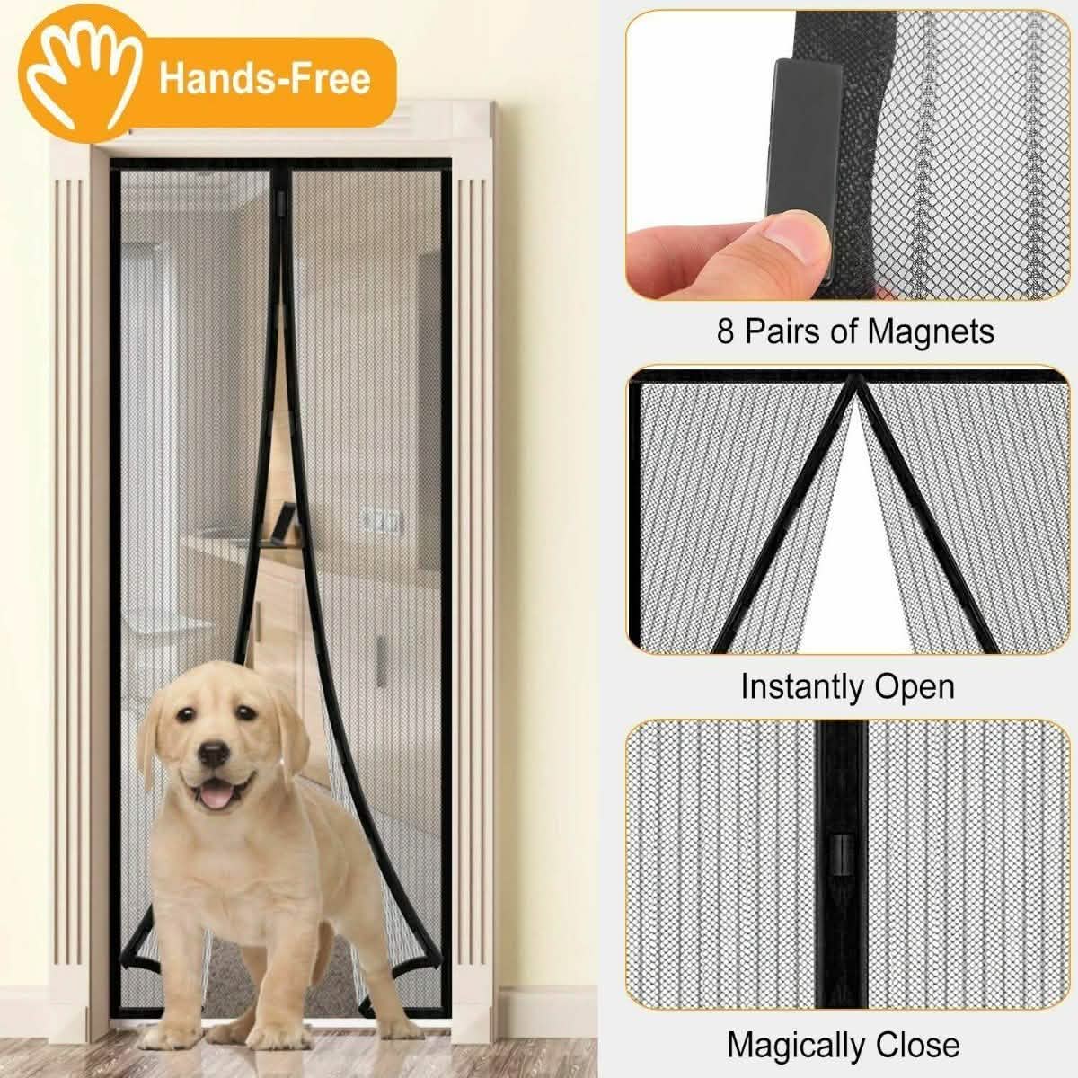 Magnetic Screen Door Hand-Free Mosquito Screen Door Net Pest Control - Tophatter Daily Deals
