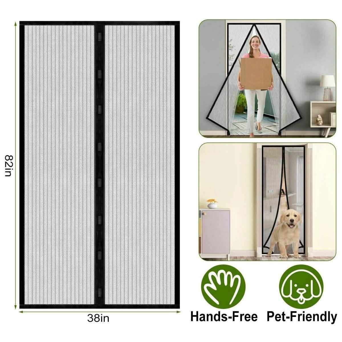 Magnetic Screen Door Hand-Free Mosquito Screen Door Net Pest Control - Tophatter Daily Deals