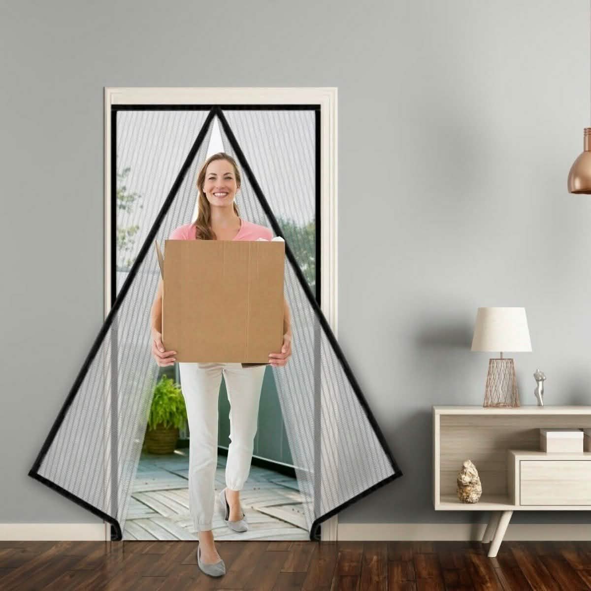 Magnetic Screen Door Hand-Free Mosquito Screen Door Net Pest Control - Tophatter Daily Deals