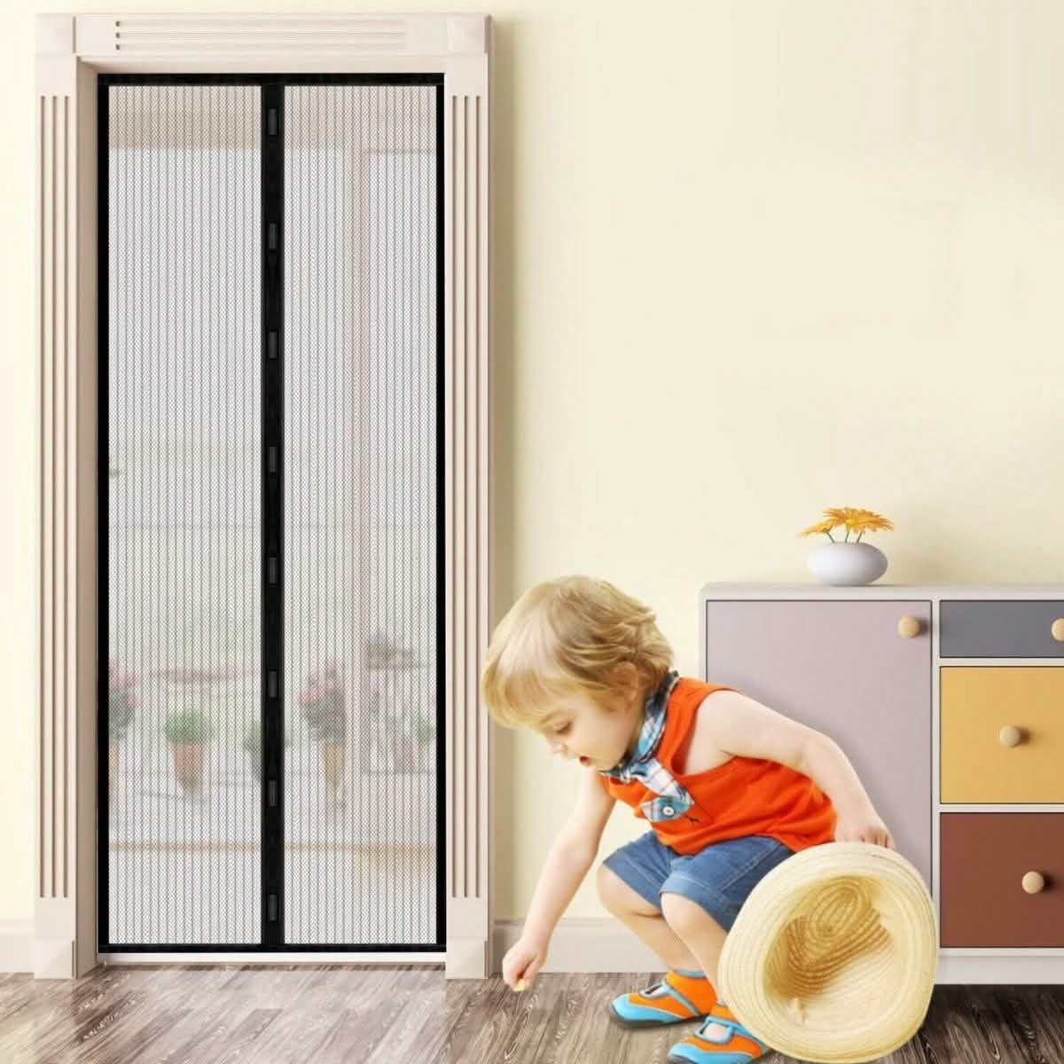 Magnetic Screen Door Hand-Free Mosquito Screen Door Net Pest Control - Tophatter Daily Deals