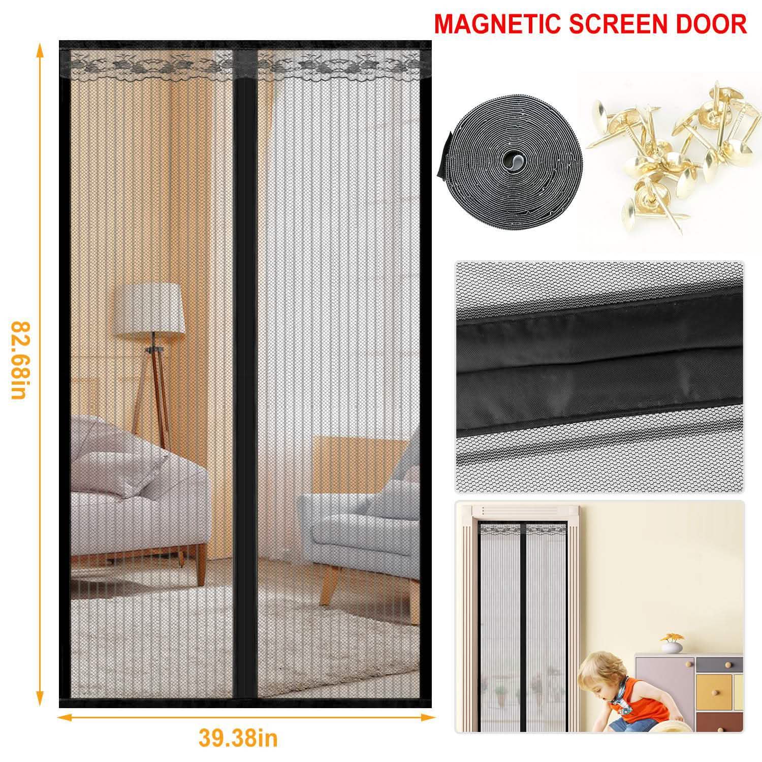 Magnetic Screen Door Hands-free Fly Mesh Door Curtain Pest Control - Tophatter Daily Deals