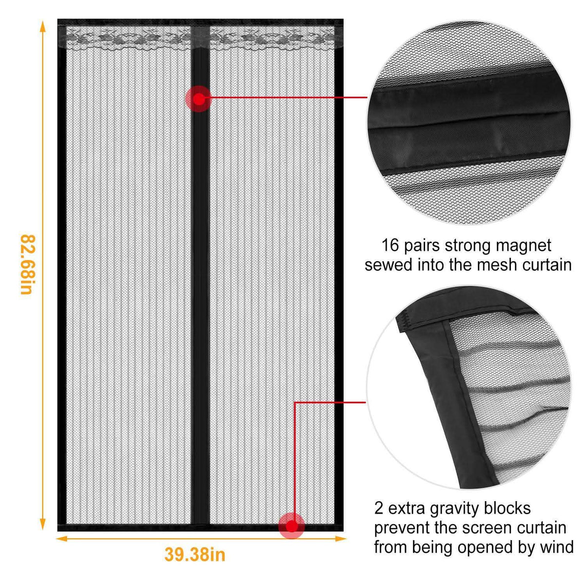 Magnetic Screen Door Hands-free Fly Mesh Door Curtain Pest Control - Tophatter Daily Deals