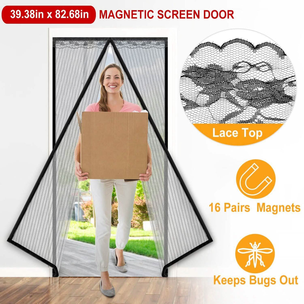 Magnetic Screen Door Hands-free Fly Mesh Door Curtain Pest Control - Tophatter Daily Deals