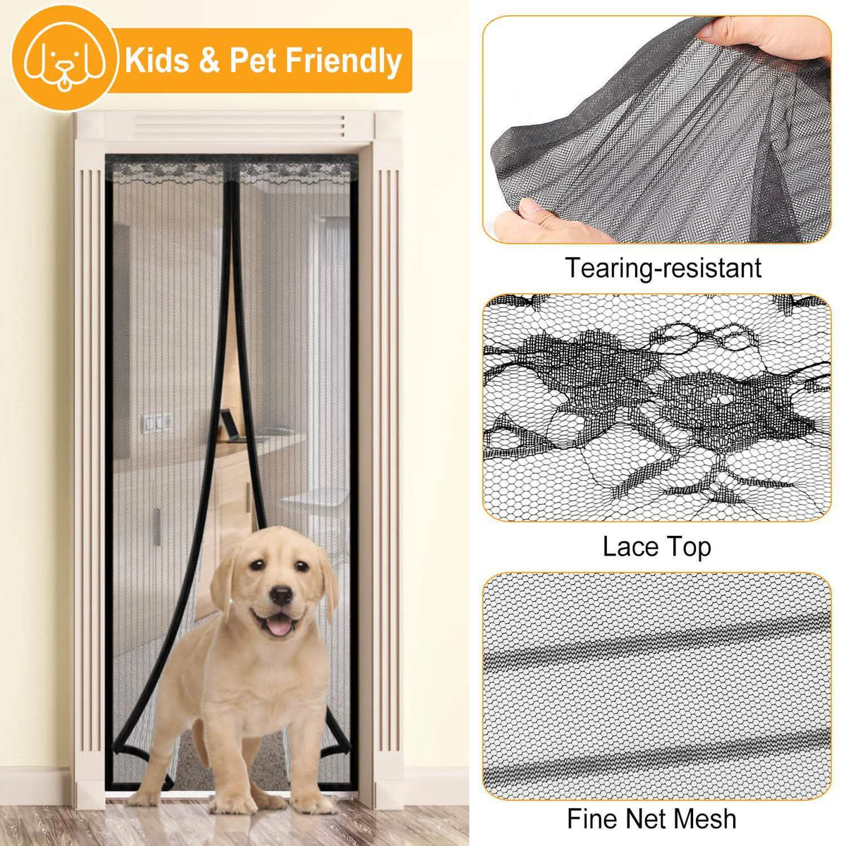 Magnetic Screen Door Hands-free Fly Mesh Door Curtain Pest Control - Tophatter Daily Deals