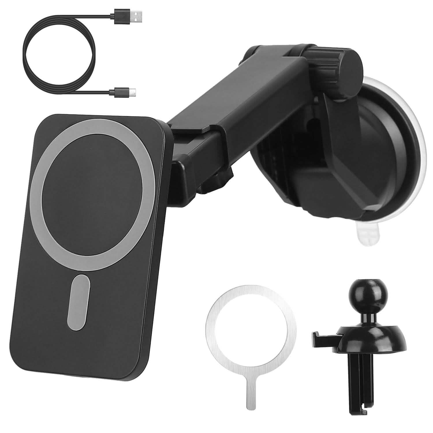 Magnetic Wireless Charger MagSafe Car Phone Mount Air Vent Holder Automotive - Tophatter Daily Deals